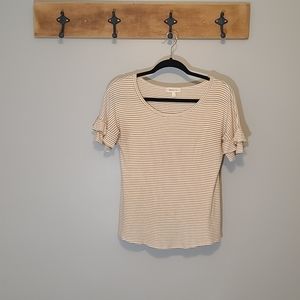 Hailey & Co Mustard and White Stripe Layer-Sleeve